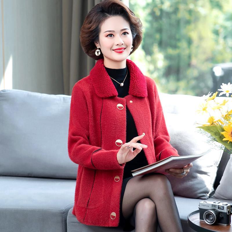 Áo khoác giữ ấm size lớn tùy chọn màu sắc cho nữ trung niên