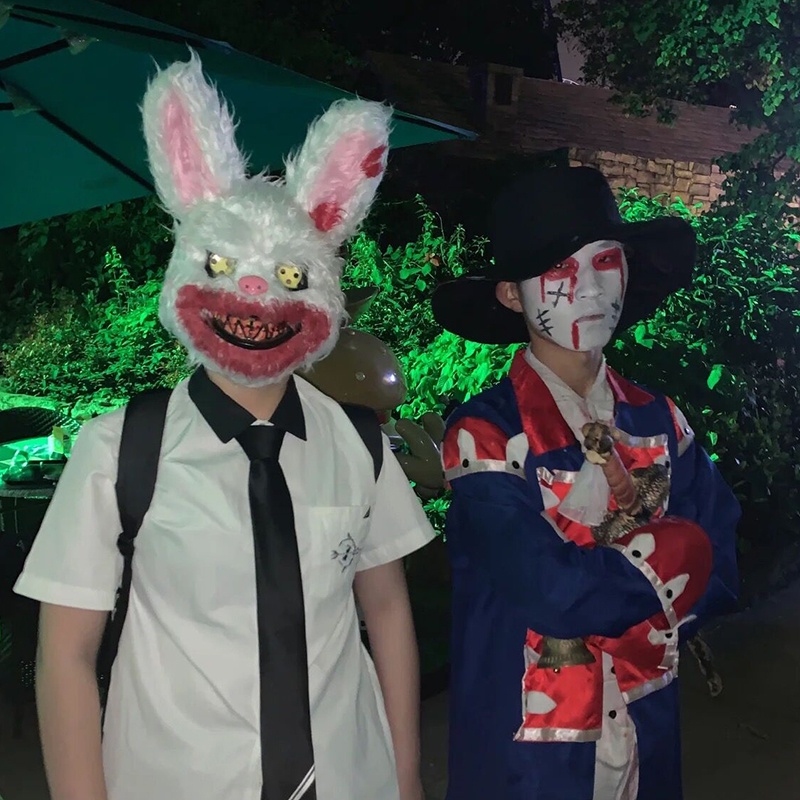 Mặt Nạ Thỏ Máu Hóa Trang Halloween Kinh Dị