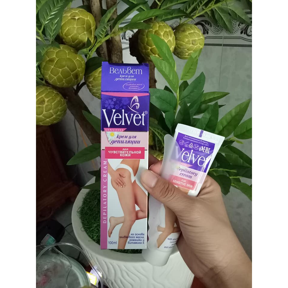 Kem tẩy lông Velvet và Vitamin E cho da nhạy cảm 100ml