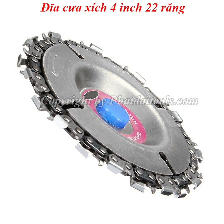 Lưỡi cưa xích tròn 4 inch gắn máy mài cầm tay 22 răng