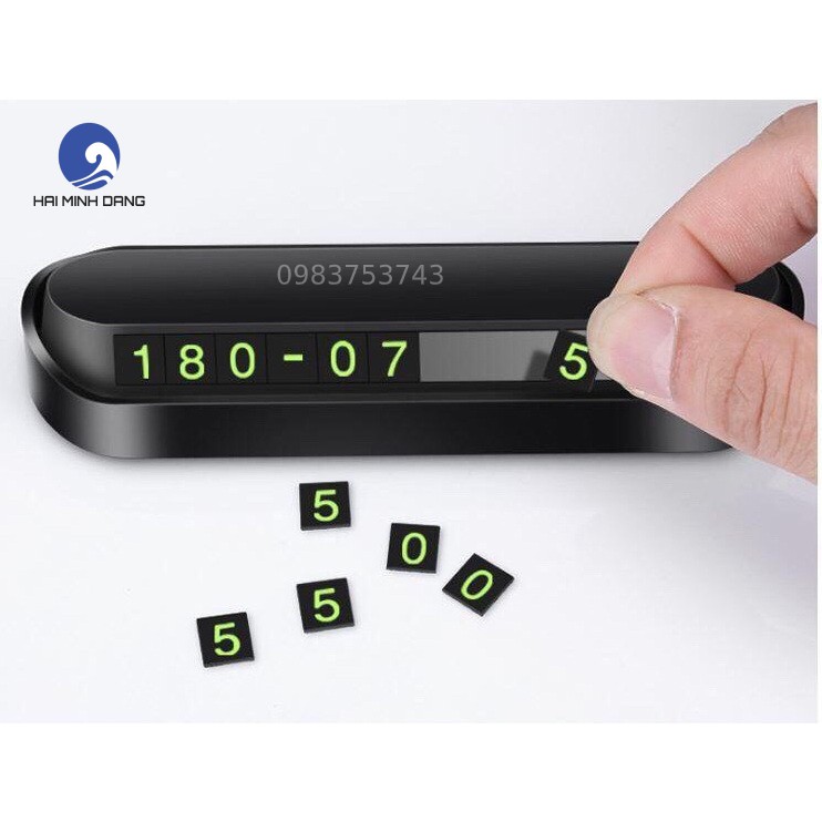 Bảng ghi số điện thoại kèm giá đỡ điện thoại đặt taplo khi đỗ xe ô tô - Loại bảng  6 dãy số