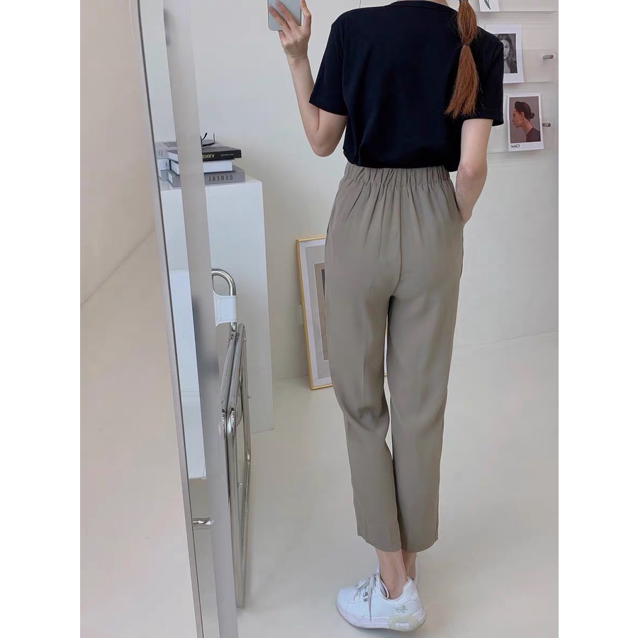 Quần Baggy Nữ lưng chun vải ruby mềm mịn mát m836