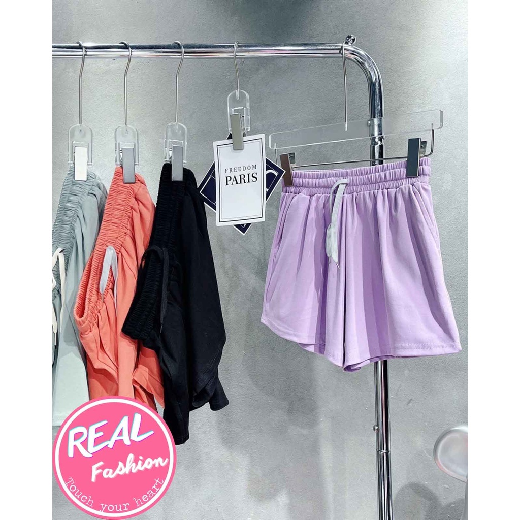 Quần short nữ,quần đùi nữ  ống rộng màu trơn thời trang phong cách Hàn Quốc vải thun xuất Hàn co dãn  - Real Fashion