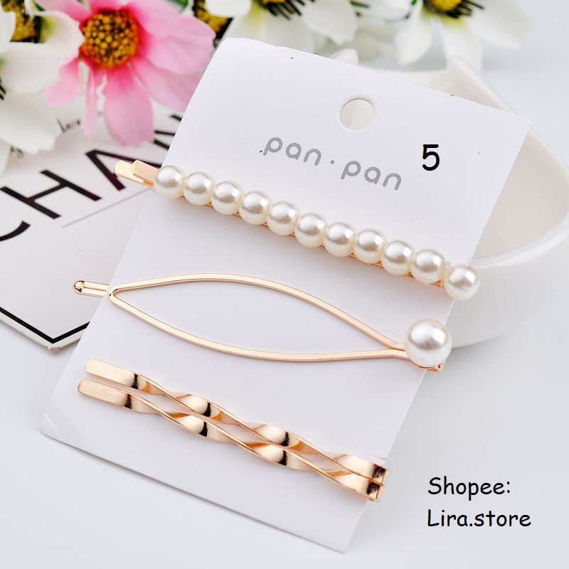 Set kẹp tóc ngọc nhiều mẫu mã
