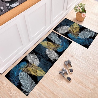 Bộ 2 Thảm Bếp Hoa Văn 3D Hàn Quốc Chống Trượt Decor Trang Trí Nhà Cửa Cỡ Lớn 120x40CM 60x40CM