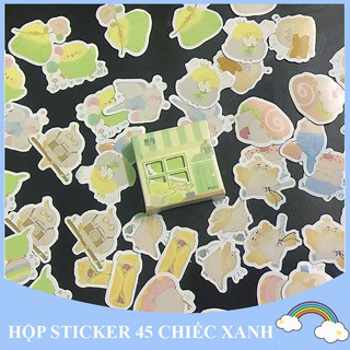 Hộp nhiều miếng dán sticker màu xanh lá cây pastel