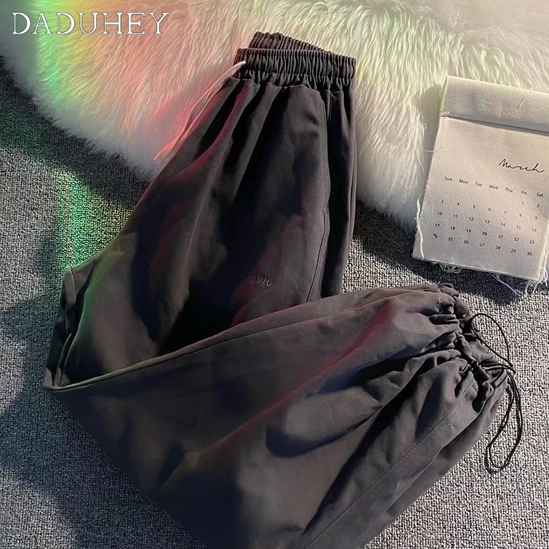 DaDuHey🔥 Men's Fashion Brand Summer Thin Overalls Trendy Loose Wide Leg Leisure Pants Ins Hong Kong Style Fashion Ankle Banded Pants