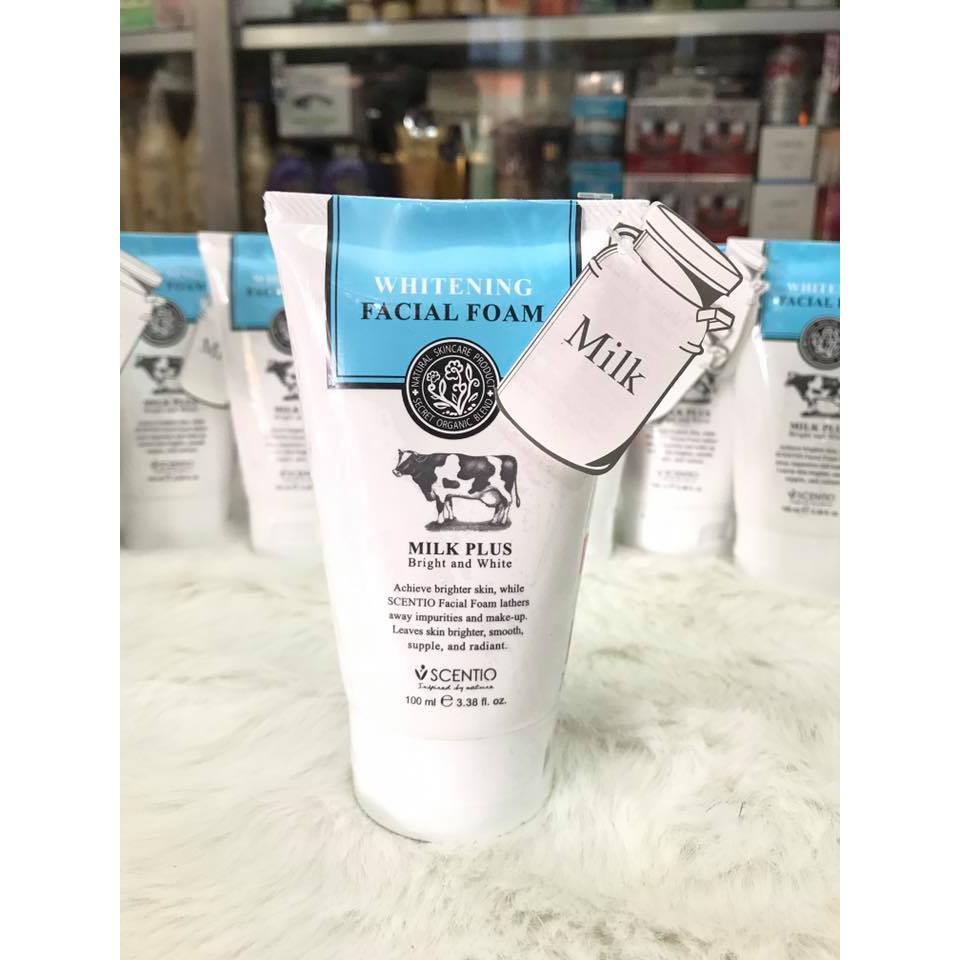 Sữa rửa mặt trắng da sữa bò tươi Beauty Buffet Scentio Milk Plus Whitening Facial Foam Q10 | BigBuy360 - bigbuy360.vn