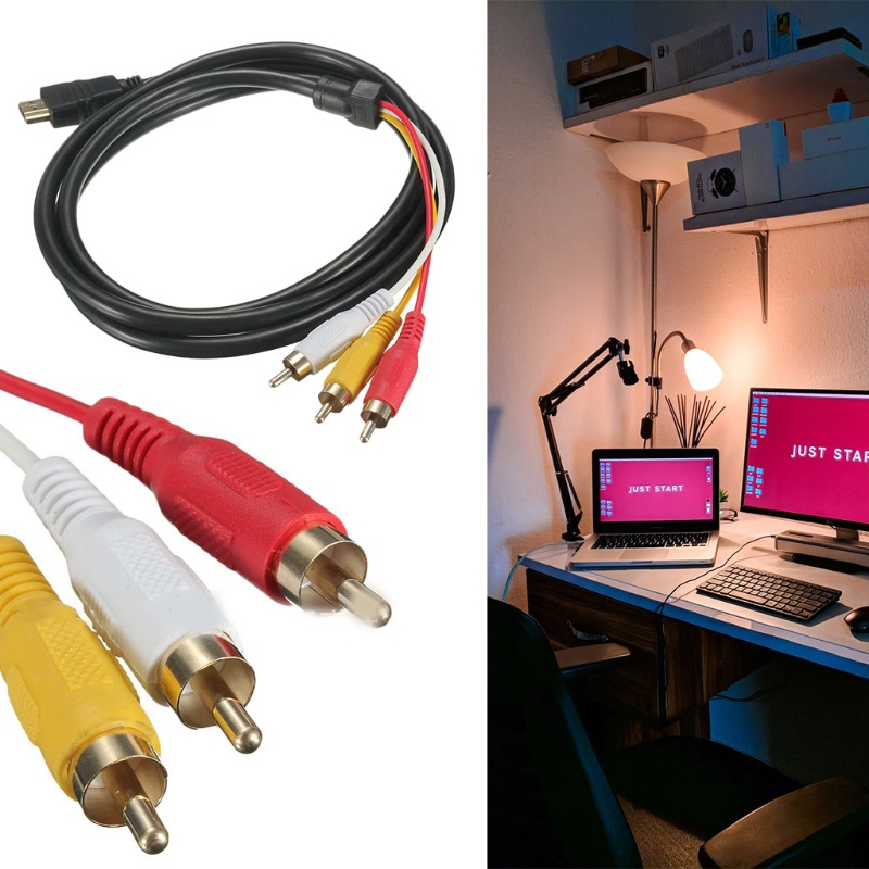 Dây Cáp Kết Nối Chuyển Đổi 1.5m Male Sang 3RCA AV