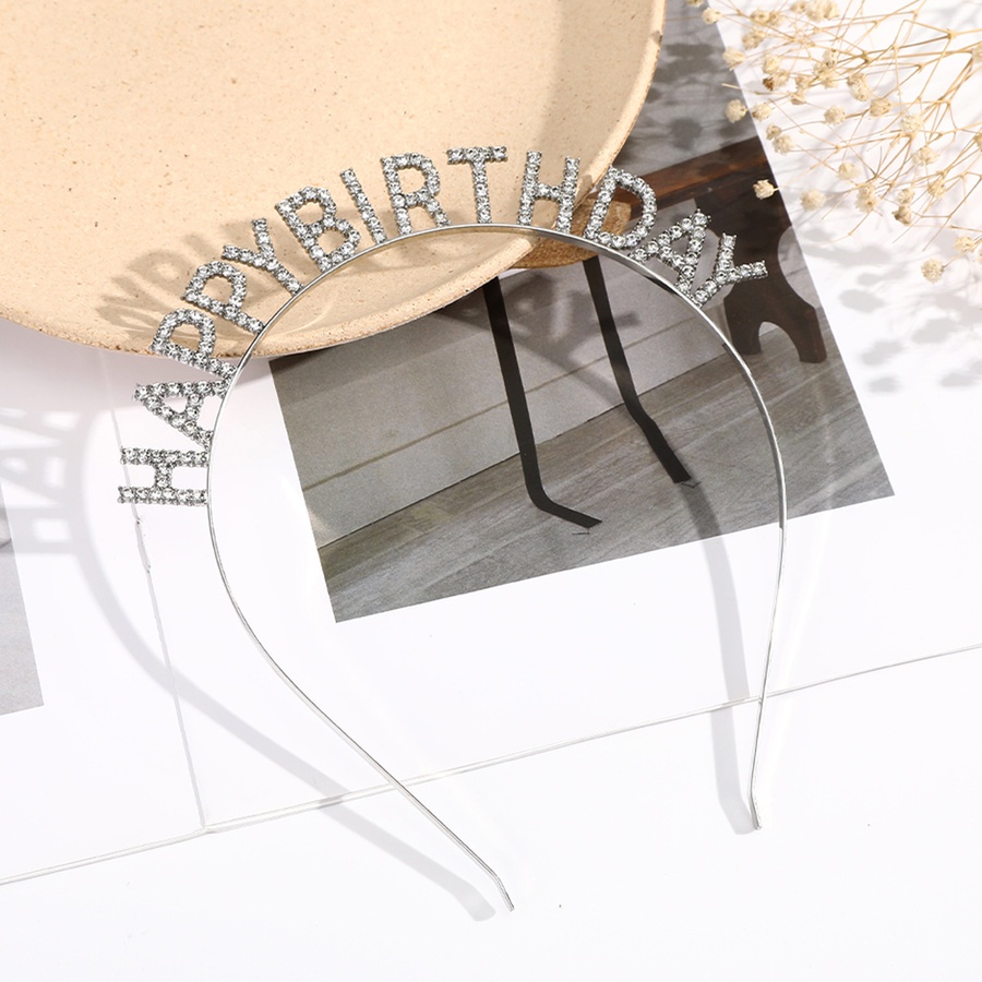 Băng đô hợp kim đính đá hình chữ cái xinh xắn thời trang cho nữ