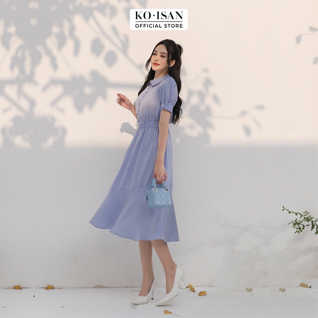 Đầm nữ công sở KOISAN thiết kế sơ mi cổ đức tay phồng thanh lịch 21056686