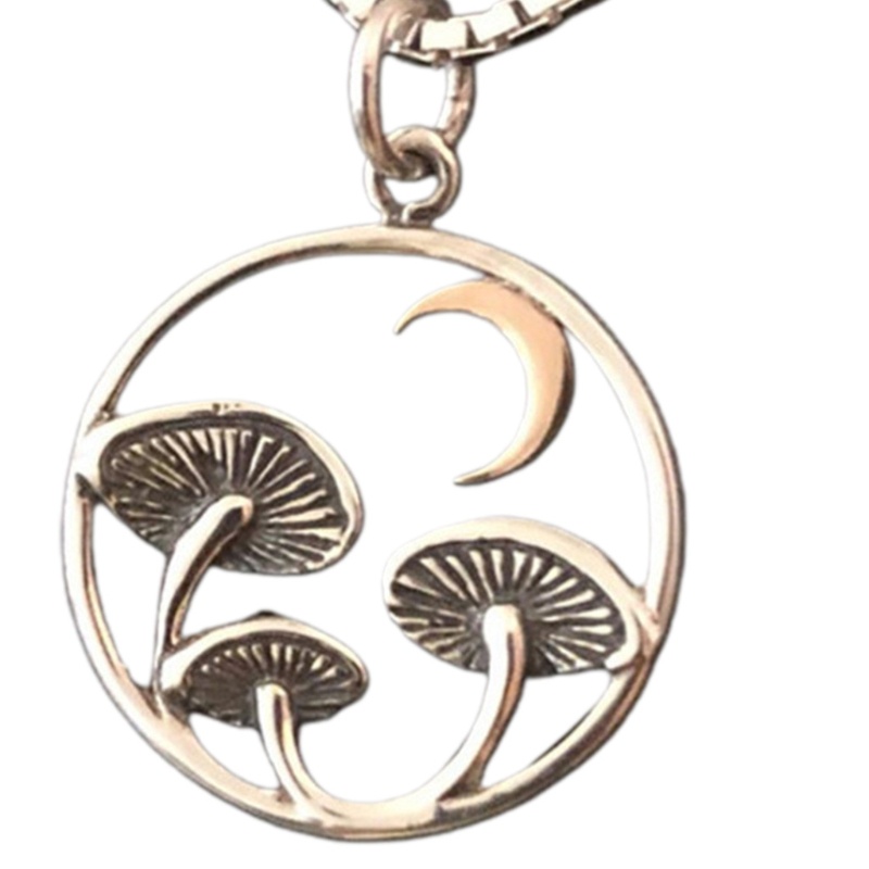 Vòng cổ mặt hình cây nấm mặt trăng thời trang cho nam và nữ