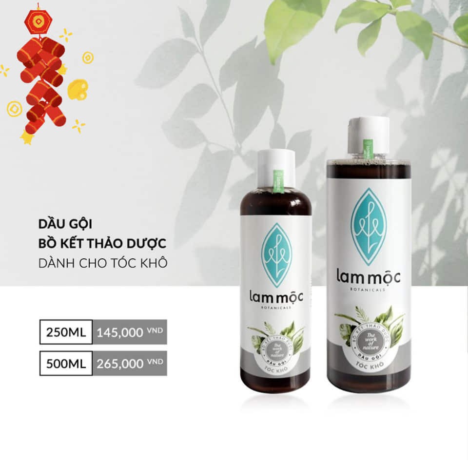 Dầu gội bồ kết Lam Mộc - tóc khô