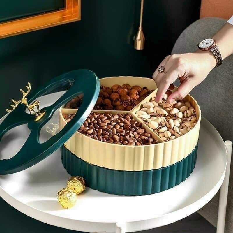 [Mẫu 2022] Khay Mứt Hươu, Khay Đựng Bánh Kẹo 2 Tầng Sang Chảnh