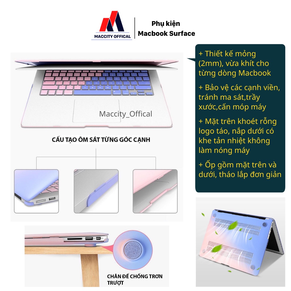 Case ốp macbook air, pro thời trang chống trầy xước, va đập cho máy