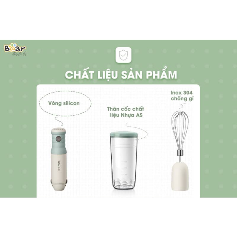Máy Xay Cầm Tay Đa Năng Xay Ăn Dặm, Xay Cháo, Đánh Trứng Cầm Tay Tiện Lợi - JBQ-B50E1 - Bản Quốc Tế