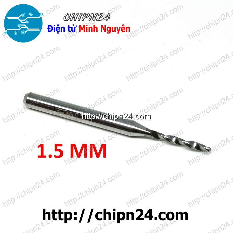 [1 CÂY] Mũi khoan mạch in CNC HỢP KIM 1.5mm (Mạch điện tử, PCB)