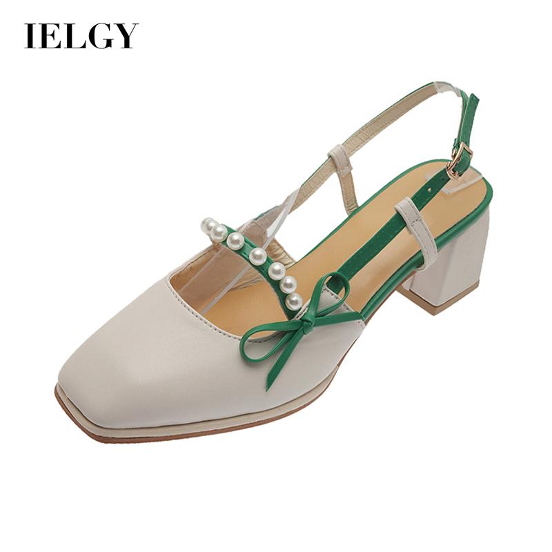 IELGY Baotou closed toes fairy style buckle bow sandals women