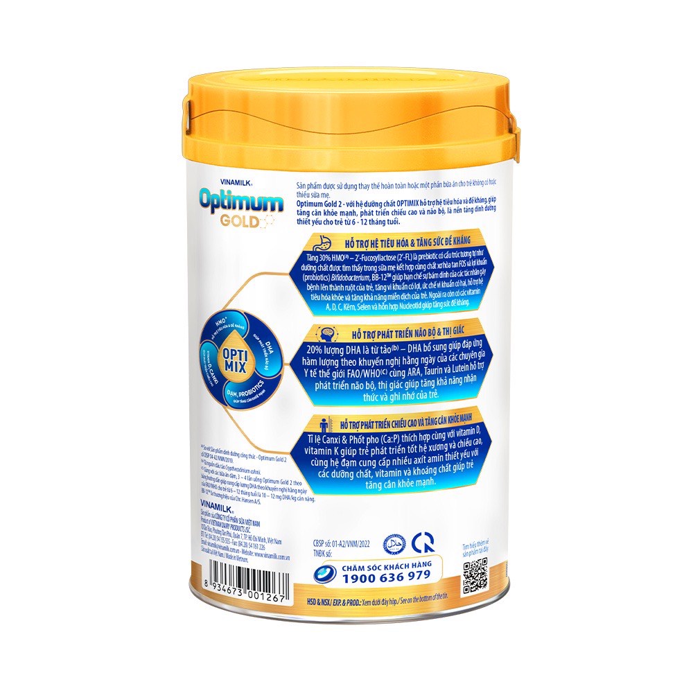 Sữa Optimum Gold 2 loại bột 800g