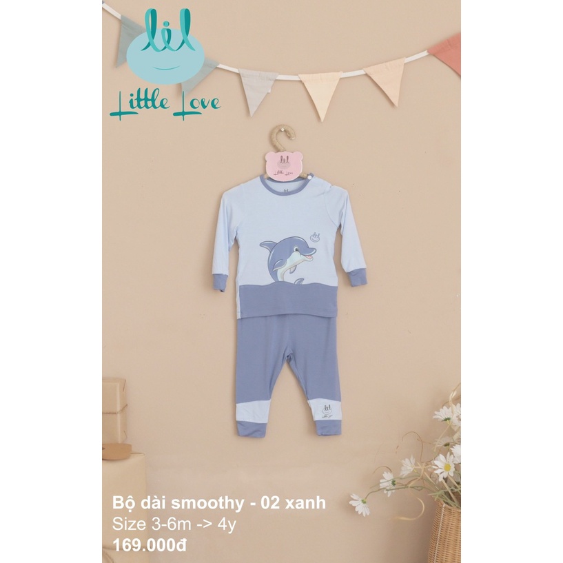 [CHÍNH HÃNG] Bộ dài tay smoothy họa tiết động vật đáng yêu trẻ em Little Love