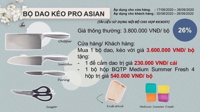 Bộ dao kéo Pro asian Tup