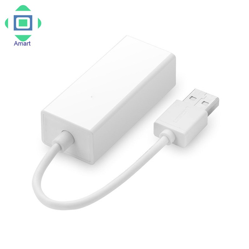 Cổng kết nối USB 2.0 với cáp mạng RJ45 Ethernet tốc độ 10/100 Mbps kích thước 65x20x15mm có dây cáp 13cm cho laptop