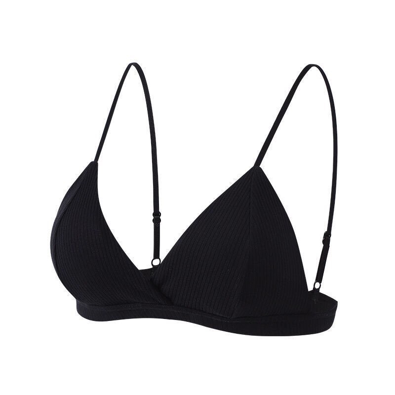 Áo Lót Nữ Cotton Thun Gân 2 Dây Đệm Mỏng Không Gọng 1 Móc Cài Sau Tiện Lợi Hieu Store24h - 812