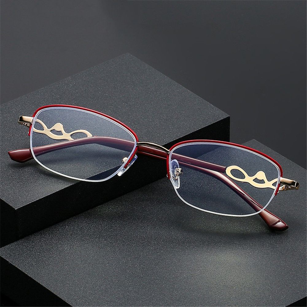 Kính mắt đọc sách chống ánh sáng xanh chống tia UV gọng kim loại trong suốt thời trang dành cho nữ
