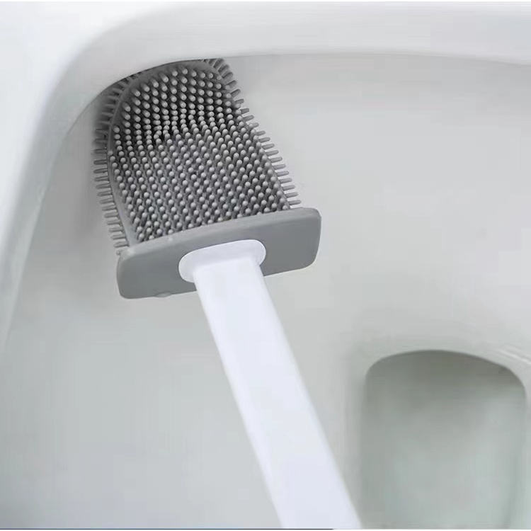 Bộ Chổi Cọ Rửa Nhà Vệ Sinh, Cây Cọ Toilet Bồn Cầu Bằng SiliCon Có Giá Đựng Dán Tường