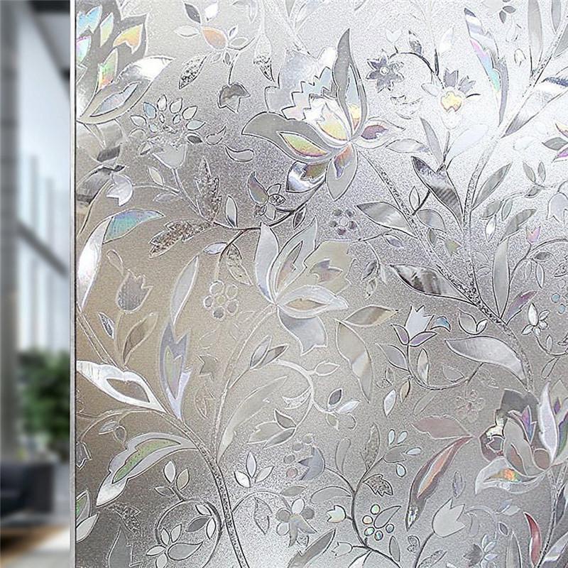 Miếng dán cửa kính họa tiết hoa tulip 3D 45x100cm độc đáo