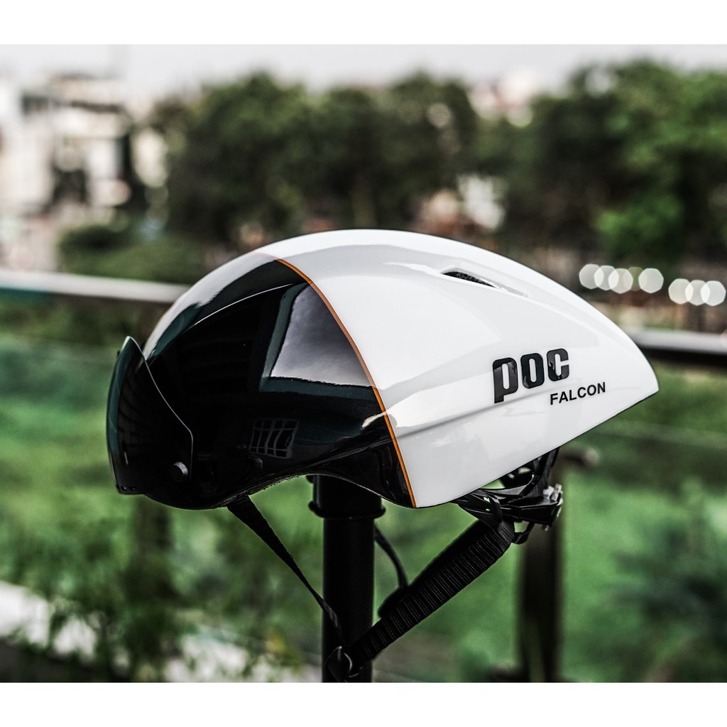 Nón POC FALCON MÀU TRÁNG ĐEN BÓNG KÈM TÚI VÀ HỘP CHÍNH HÃNG