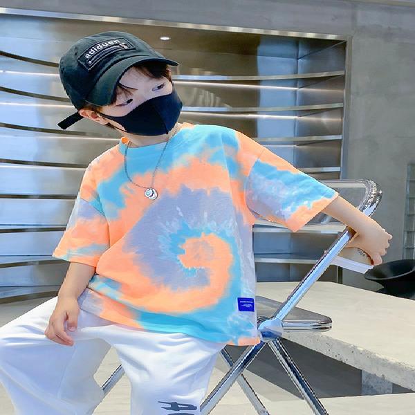Áo Thun Tay Ngắn Họa Tiết Tie-Dye Phong Cách Mới Dành Cho Bé Trai