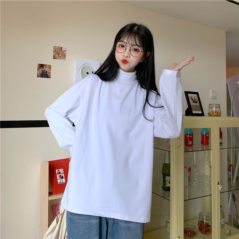 Áo Nỉ SWEATER Cổ Cao Trắng chơn | BigBuy360 - bigbuy360.vn