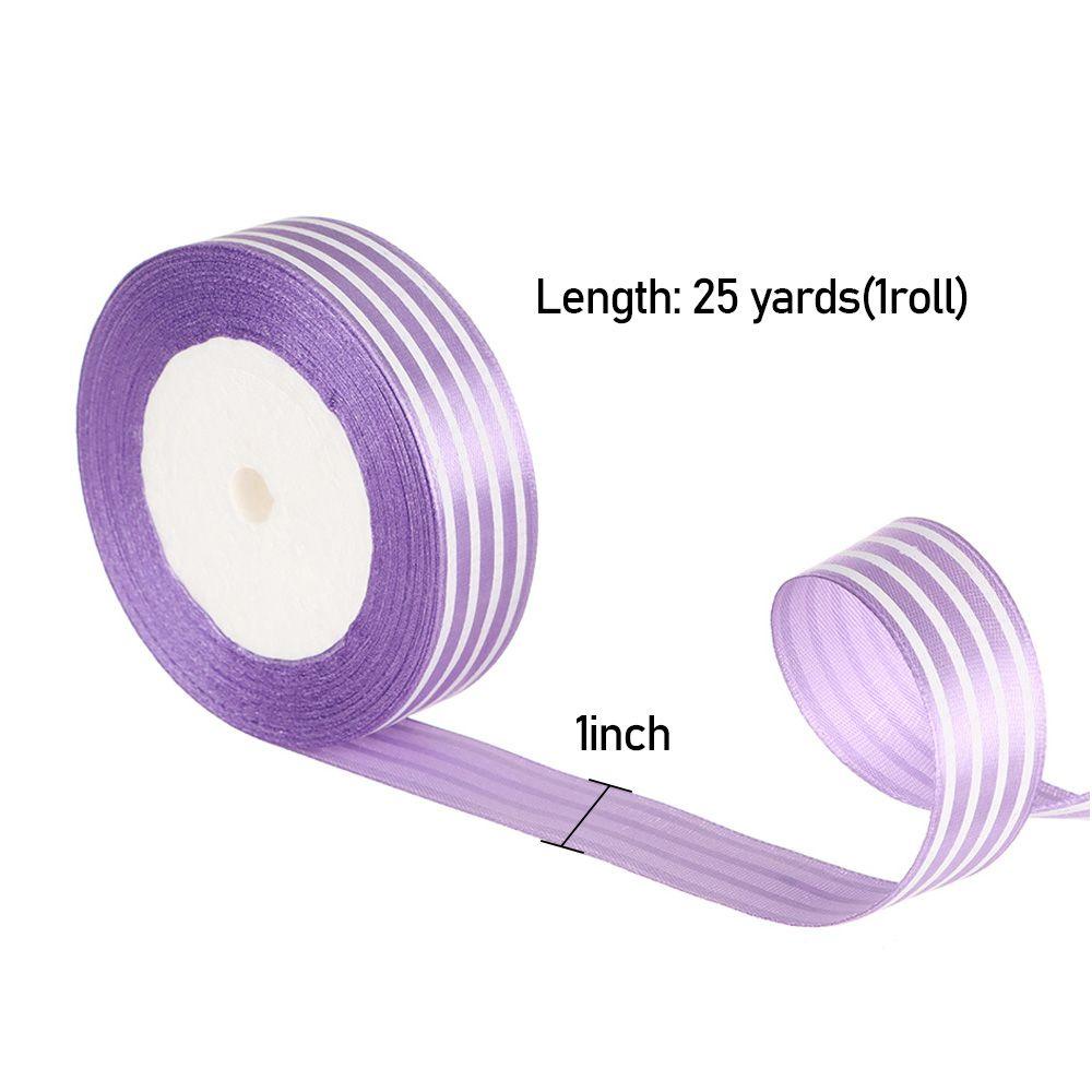 UUMIR Dây Ruy Băng Bằng Satin Kẻ Sọc 1inch 25Yard Dùng Gói Quà Tại Nhà