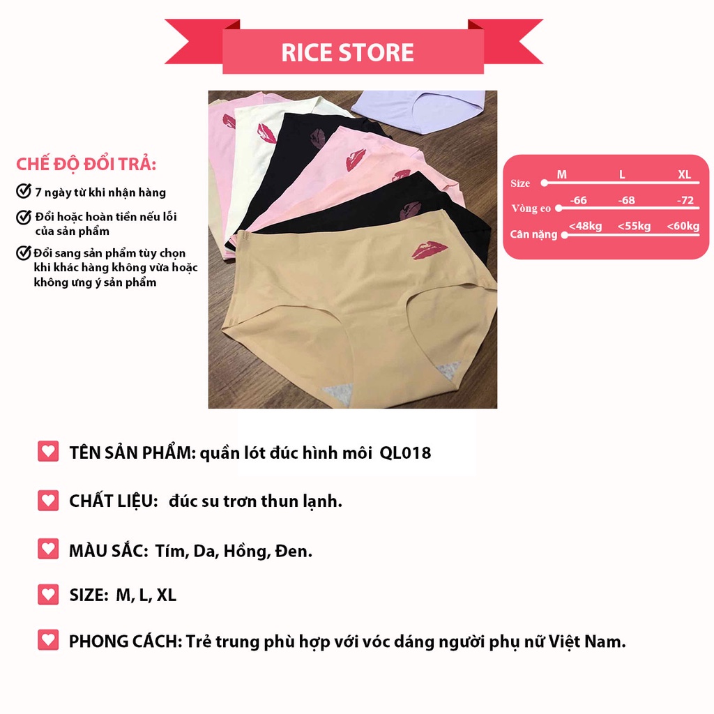 Quần lót nữ đúc su trơn thun lạnh cao cấp KIMCHIBIKINI chip không đường may kháng khuẩn mặc váy dễ thương mềm mại QL018