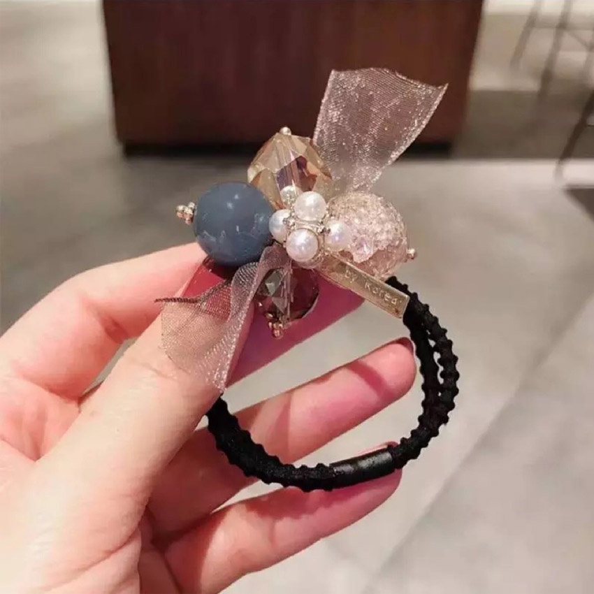 Dây buộc tóc nữ pha lê cao cấp sang trọng - Set 5 dây cột tóc dễ thương, bền đẹp - NASI Store