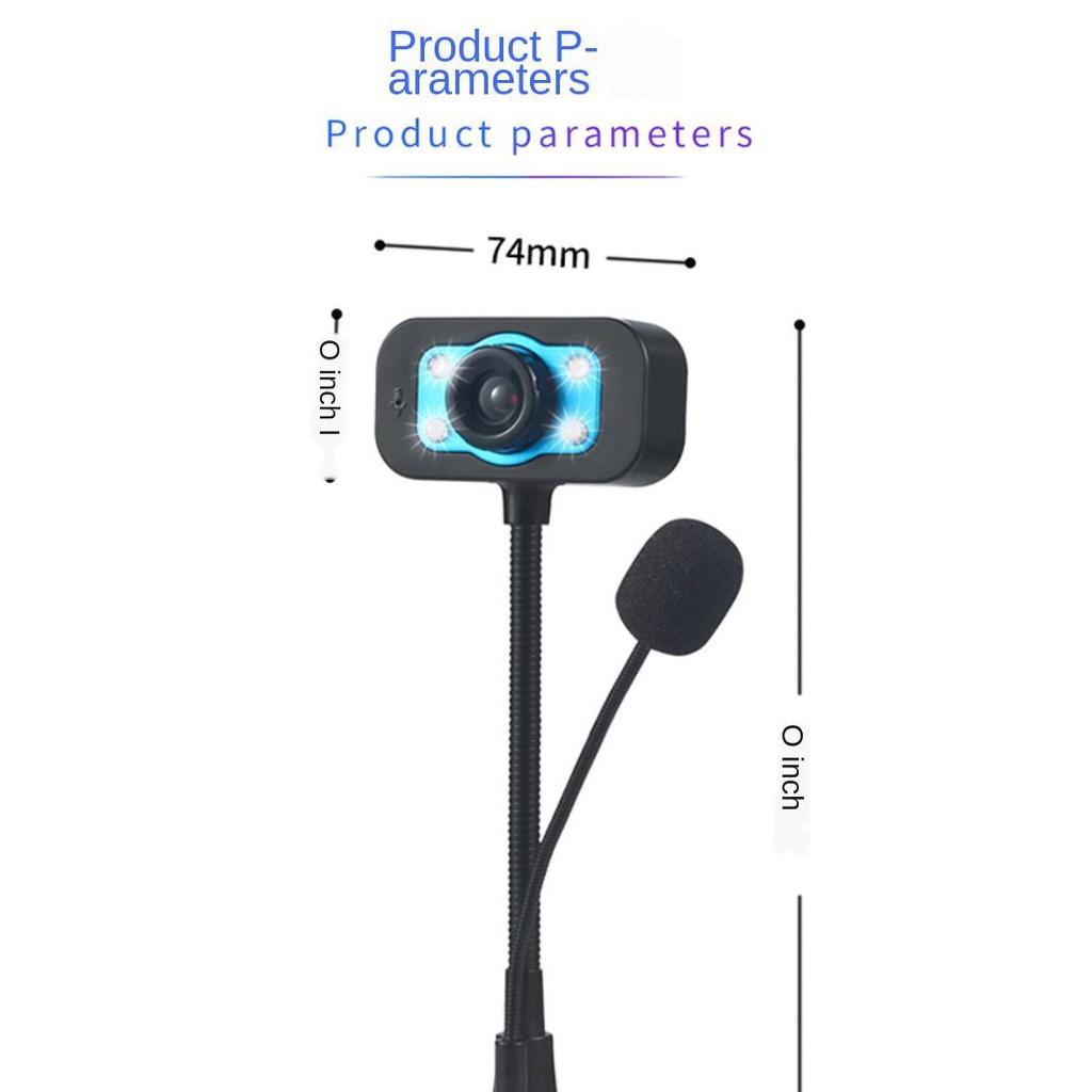 Webcam PC Máy Tính Chân Cao có mic dùng cho máy tính có tích hợp mic và đèn Led trợ sáng, bảo hành 6 tháng - FUKISI