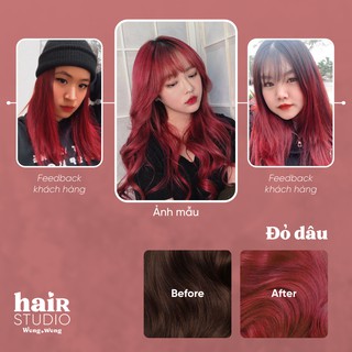 (KHÔNG TẨY - MÀU STRAWBERRY RED/ĐỎ DÂU/ĐỎ ÁNH HỒNG) Sản phẩm tự nhuộm tóc tại nhà tiện dụng, an toàn, dễ dùng