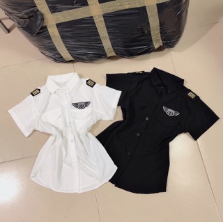 Áo sơmi logo cơ trưởng nữ