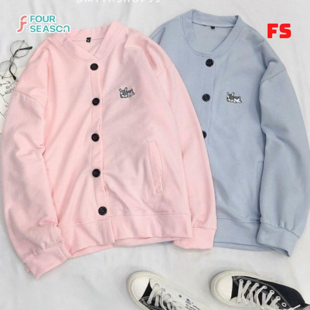 Áo khoác nỉ unisex form rộng PUPPY KN04 4S Cardigan ulzzang nam nữ rẻ đẹp phù hợp sinh viên học sinh