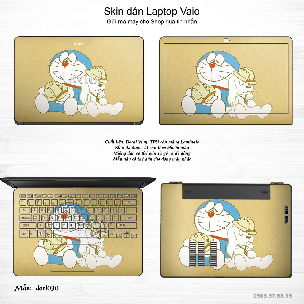 Skin dán Laptop Sony Vaio in hình Doraemon