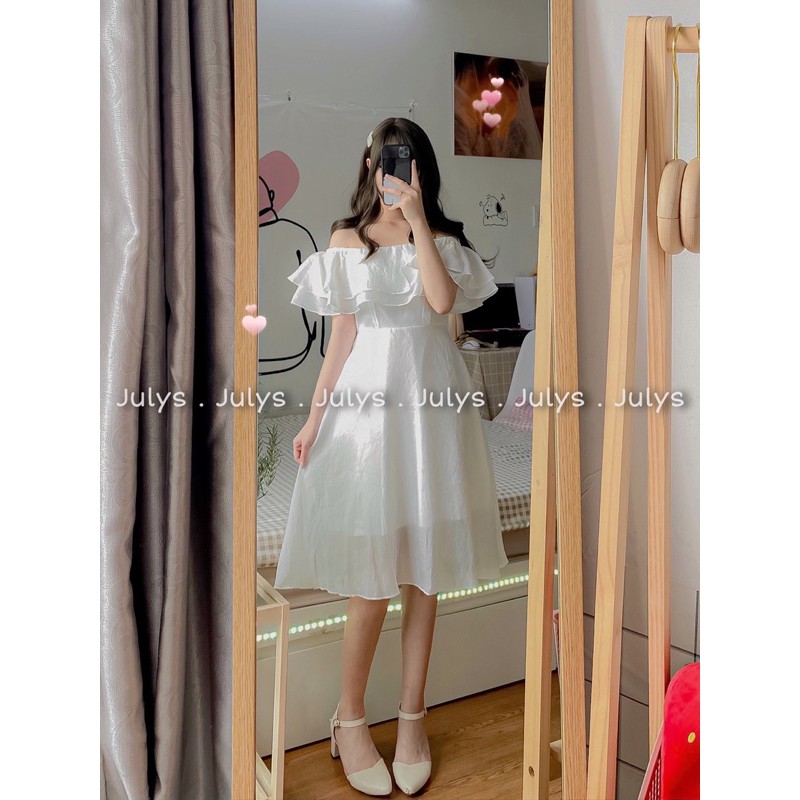 [Mã FAGREEN1505 giảm tới 30K đơn 99K] Váy trễ vai voan tơ (ảnh thật shop chụp kèm video cận chất)