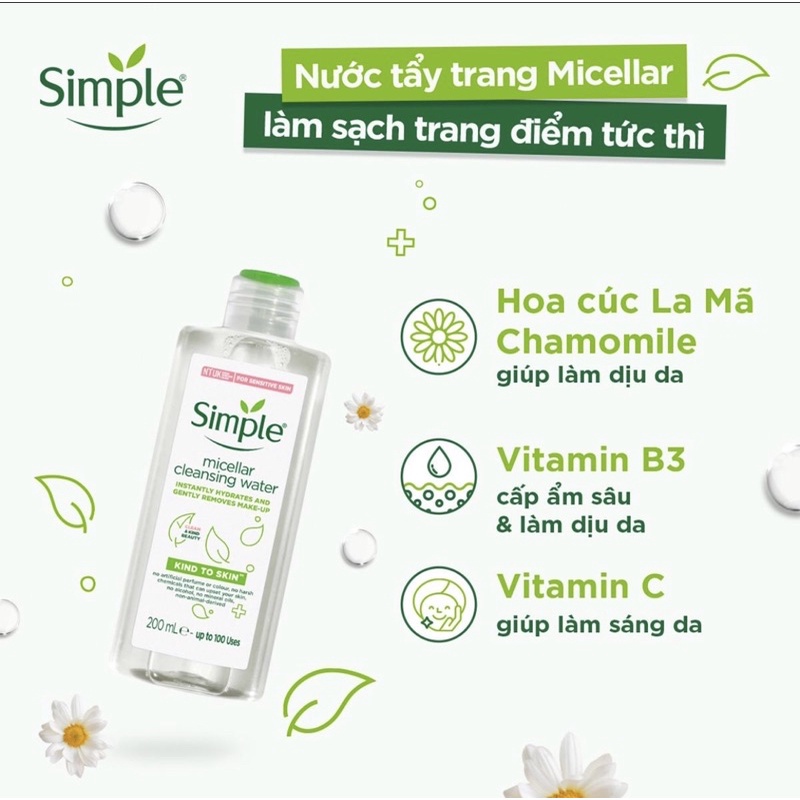 Bộ sản phẩm chăn sóc da Simple