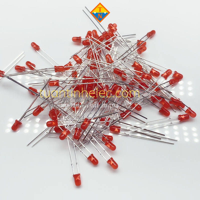 LED 3mm đơn sắc đỏ, lục, vàng, lam và trắng (10 cái)