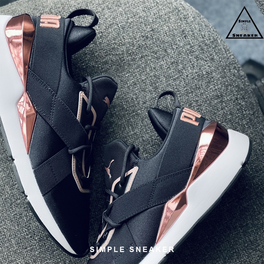 Giày Puma Nữ Chính Hãng FREESHIPPuma Muse X3 Black Rose Gold - Giày Sneaker Thể Thao Nữ Puma - Simple Sneaker