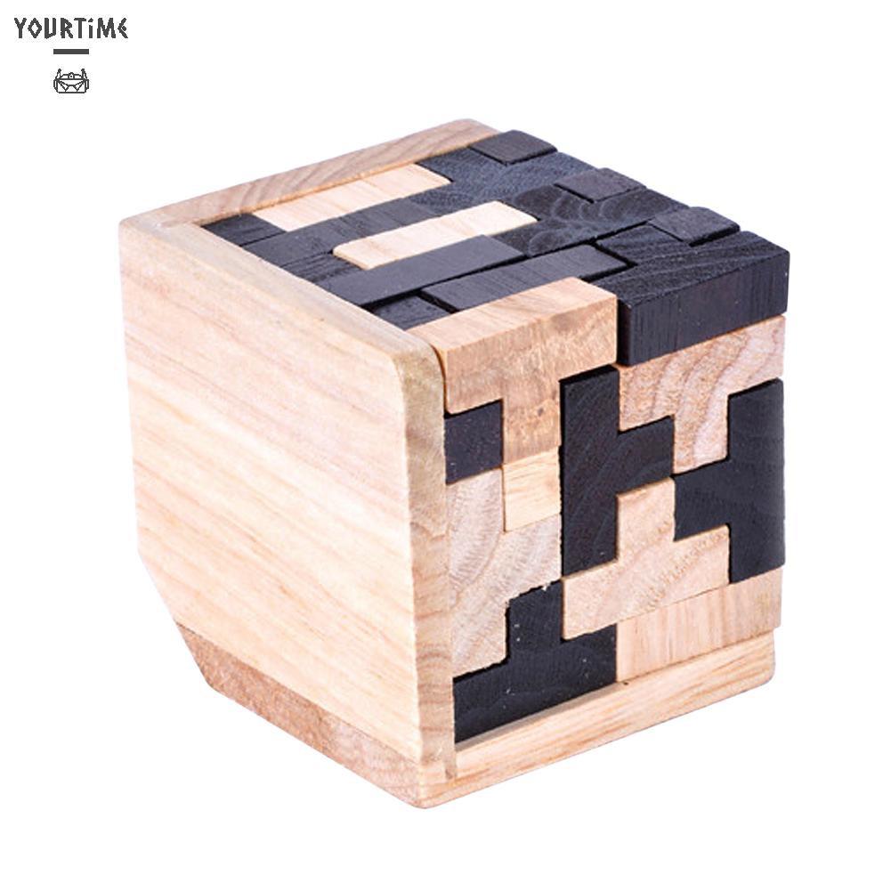 Đồ chơi Kids Puzzle Game Early Education Fun Wooden Pine Interlocked Magic Cube Toy
