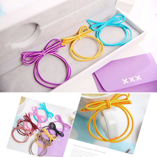 Cột tóc nơ nhiều màu Korea siêu yêu