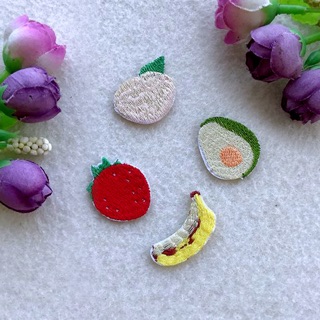 Set 40 sticker ủi, miếng patch ủi mẫu dâu, cherry