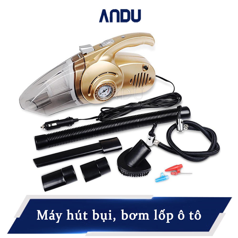 Máy Bơm Lốp Ô Tô Cầm Tay, Máy Hút Bụi Kết Hợp Bơm Lốp Ô Tô 4 In 1 Cao Cấp
