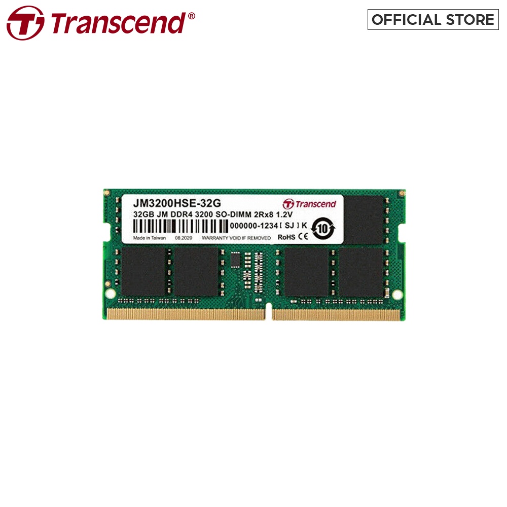 [Mã BMBAU300 giảm 10% đơn 499K] Ram Transcend Laptop DDR4 3200Mhz SO-DIMM chính hãng